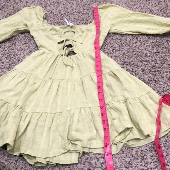 Princess Polly Campbell Cutout Corset Dress Size US 2 Pastel Green Puff Sleeve - Picture 8 of 9